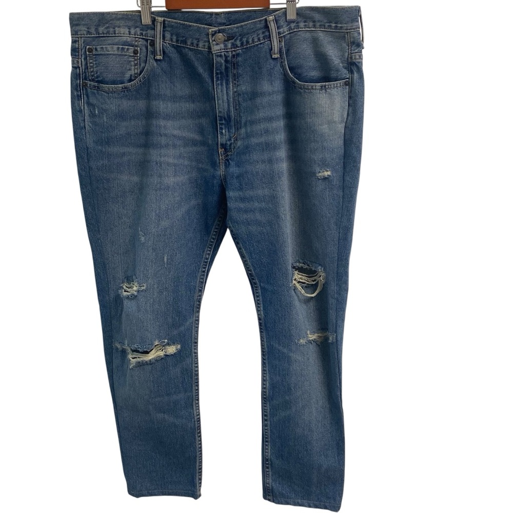 Levi’s 569 Men's Distressed Med Wash Blue 36x30 Heavy Non Stretch Denim